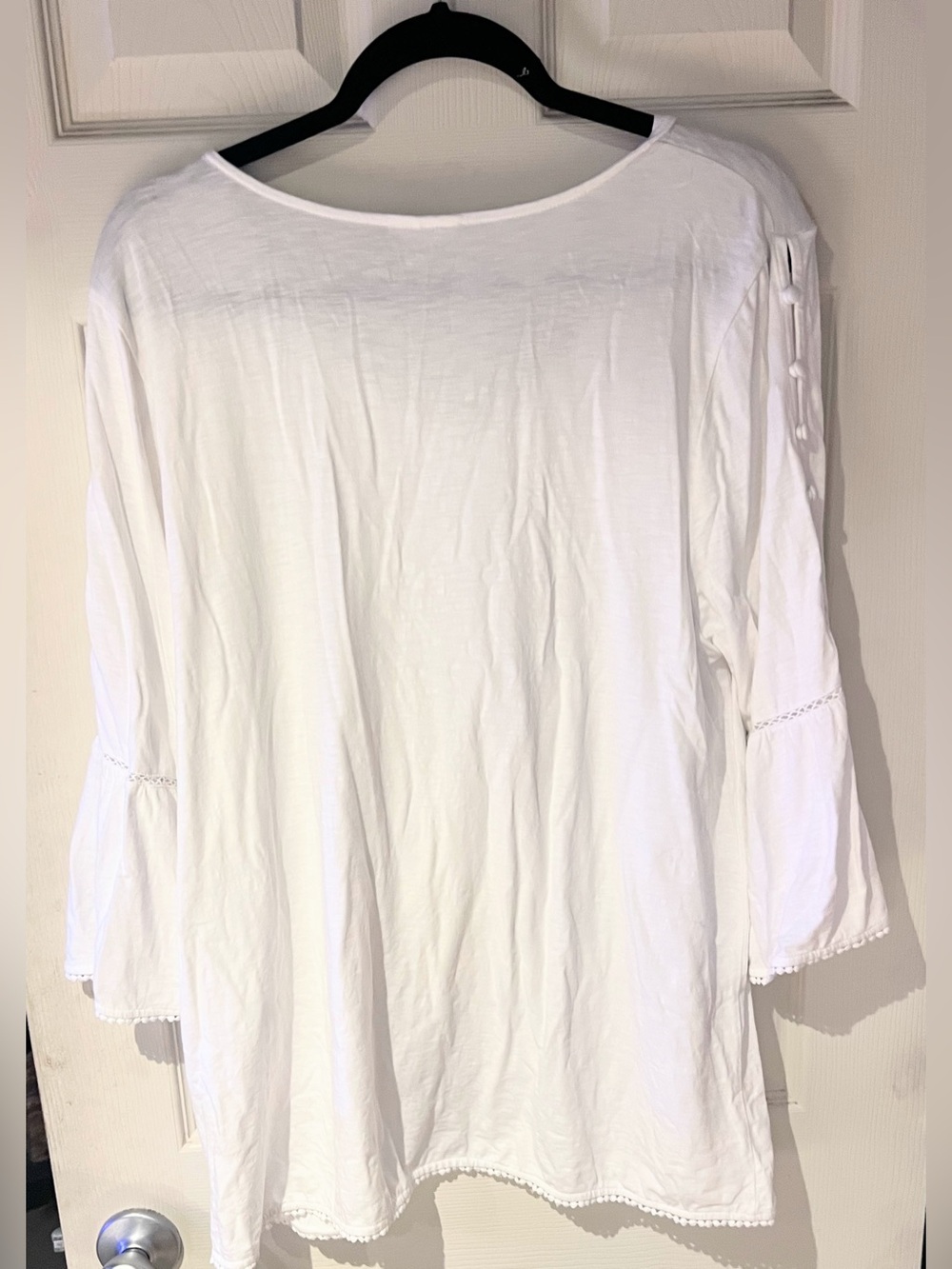 J. Jill White V-Neck Bell Sleeve Tunic Size XL - Picture 5 of 5